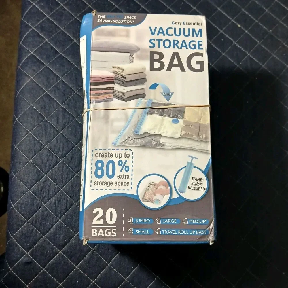 Vacuum Storage Bags for Travel, 20 Pack Compression Bags with Hand Pump New